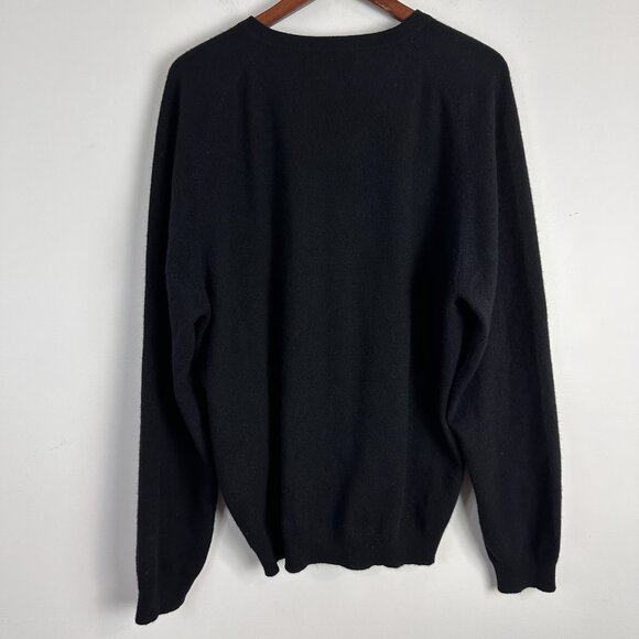 Glen Royal 100% Fine Cashmere Sweater Mens Large Black V Neck Pullover - Picture 4 of 6